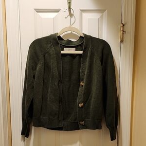LOFT Green Cropped Sweater